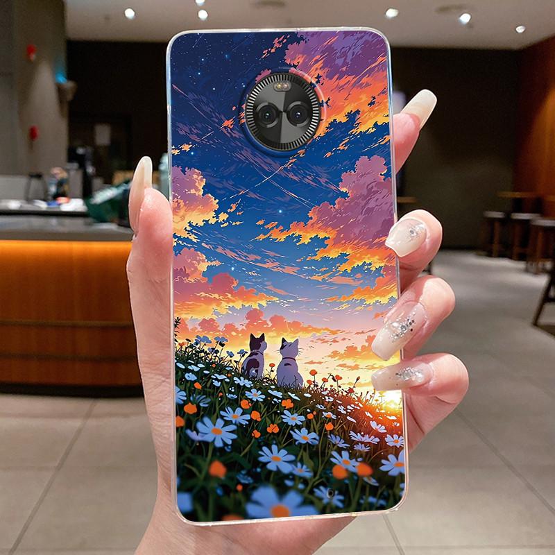 For Motorola Moto X4 Soft Silicone TPU Clear Shell Beautiful Painted Casing Grassland Wildflower Anti-scratch Cover For Moto X4