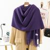 Women'S Thick Warm Solid Color Scarf Autumn And Winter New Style Cashmere Scarf Versatile Wool Scarf