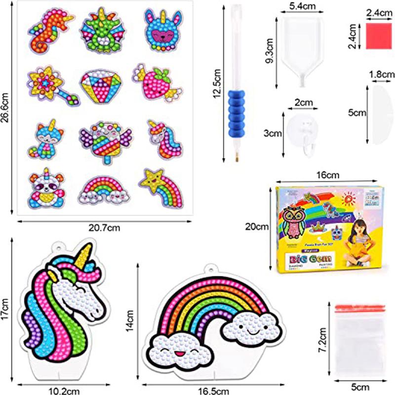 New 5D Laser Diamond Sticker, Diamond Painting Random Sticker, Children'S Cartoon Diy Crystal Diamond
