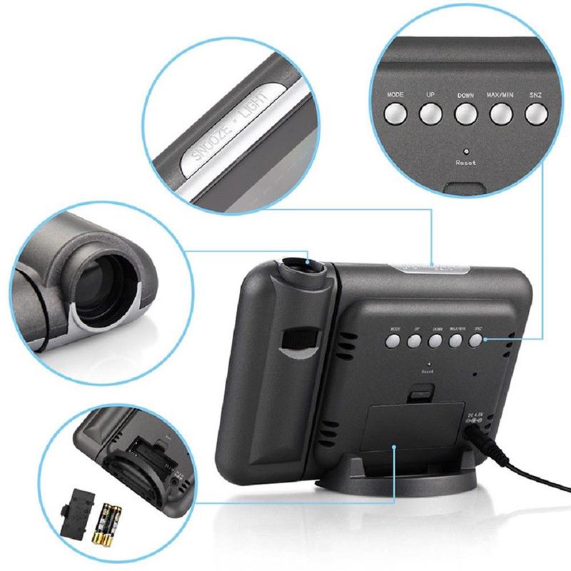 ЖК-цифровой светодиодный проектор, метеостанция, календарь, повтор будильника