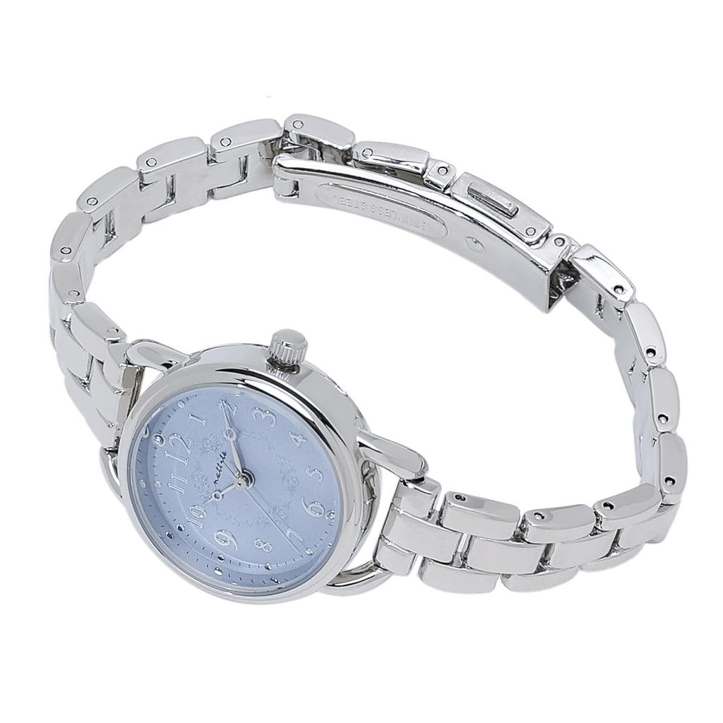 FIELD WORK Women's Analog Watch 5 ATM Water Resistant Metal Band Energy Saving Silver Blue WP Aqua ASS173P-2