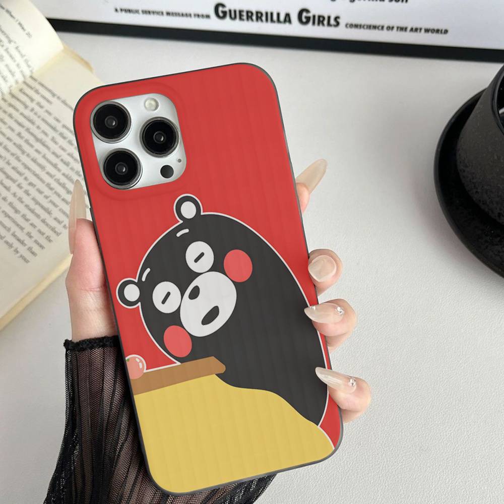 Kumamon Phone Case For IPhone 17 16 15 14 13 12 11 Corrugated Frosted Soft Cover Anti-Slip