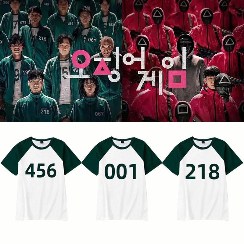 Удобная и мягкая футболка «Игра в кальмара» для летнего косплея и повседневной носки