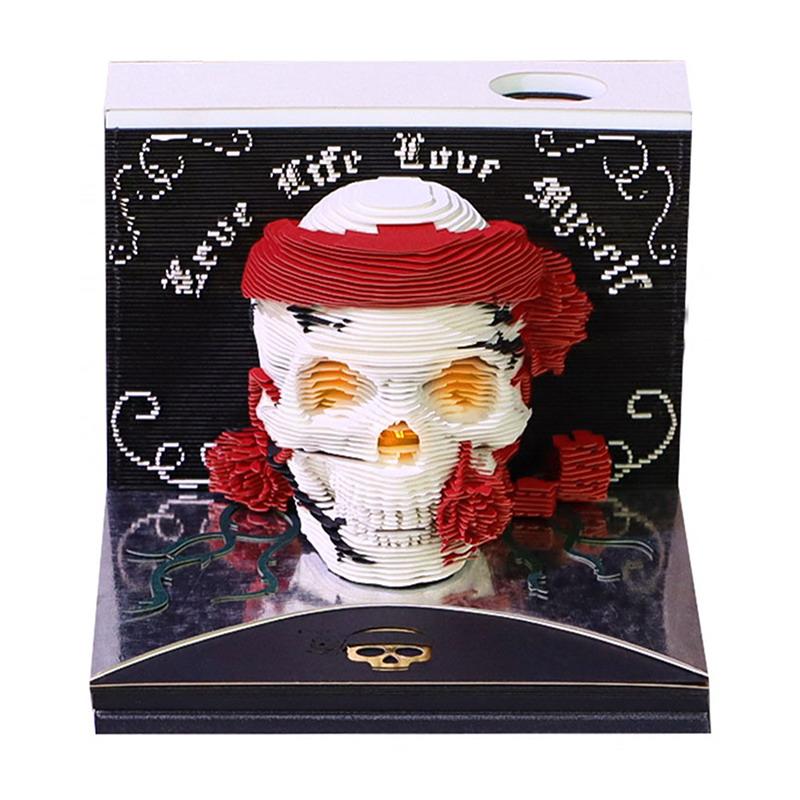 Versatile 2027 Desk Calendar with LED Light 3D Tear-away Pages Modern Design for All Settings