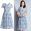Midi Length Floral Wrap Dress Slim Fit Vintage Style Flattering Midi Length Tummy Control Dress Printed A-Line Skirt