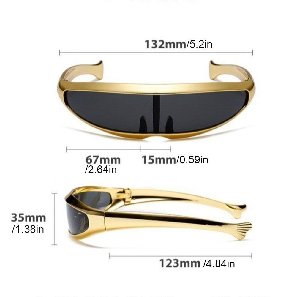Cool Electroplated Women Eyeglass One-piece Mirror Punk Steampunk Sunglasses Goggles Hip Hop Y2K Shades Men