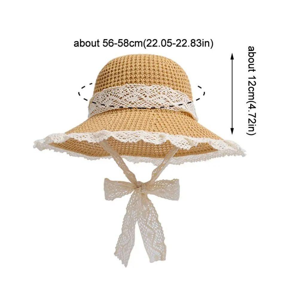 Breathable Straw Sun Hat Cute Strap Beach Sun Cap New Sunscreen Cap for Women Female