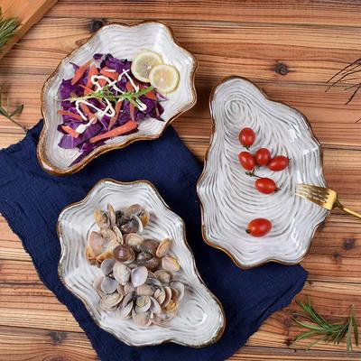 Японская керамическая посуда, фигурная тарелка, тарелка-ракушка, тарелка-блюдо, творческая личность, нестандартная тарелка с западной едой