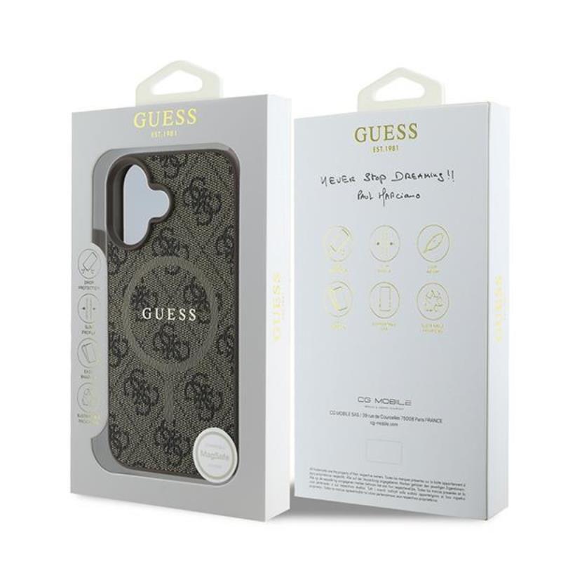 Guess 4G Ring Classic Logo Magsafe - Etui Iphone 16 Plus (Brązowy)