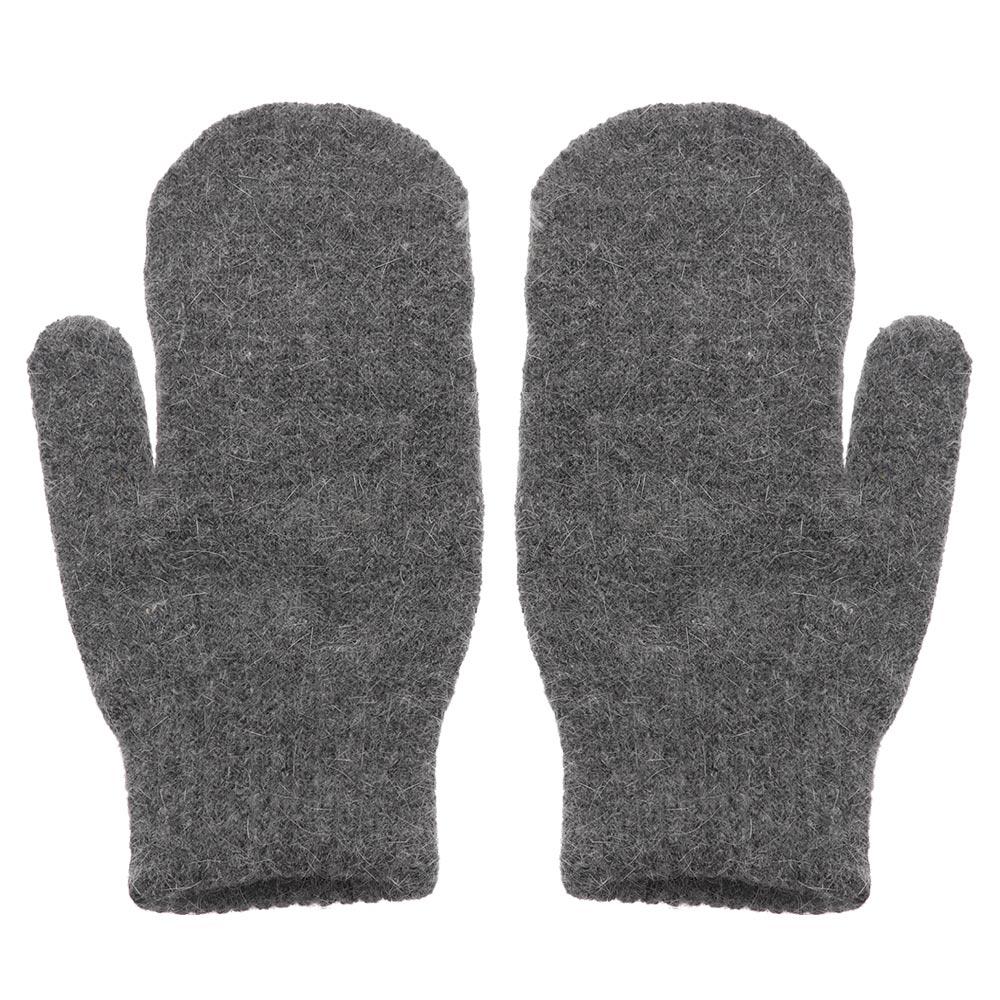 Двухслойные перчатки из кроличьей шерсти, женские зимние корейские однотонные зимние женские перчатки на все пальцы, варежки для девочек