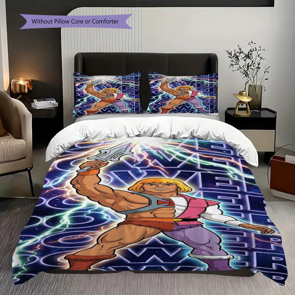 Heman Masters Universe Threepiece Set 1 Duvet Cover 2 Pillowcase Without Core Bedding Set Christmas Birthday Gift Soft And Comfortable