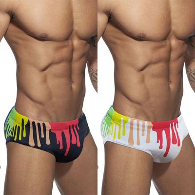 Сексуальные мужские купальники, бикини в полоску, плавки для серфинга в радужную полоску, быстросохнущие пляжные шорты, мужские спортивные плавки для геев