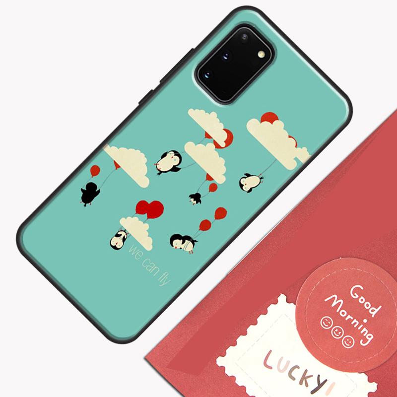 Милый Чехол с Рисунком Пингвина для Samsung Galaxy S26 S25 Ultra S20 S21 S22 S23 S24 S10 Plus S25 FE Защитный Корпус