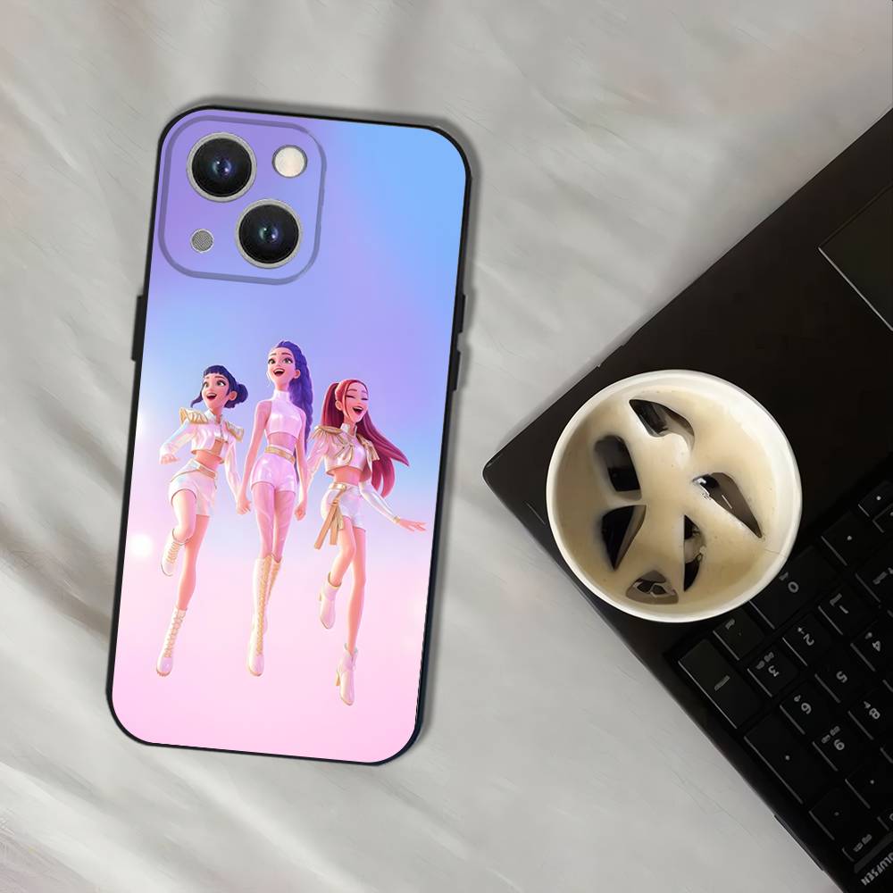 Чехол для телефона KPop D-Demon H-Hunters-S для iPhone 16,15,14,13,12,11, Pro, XS, Max, XR, Plus, E, SE4, Mini Черный Мягкий Чехол