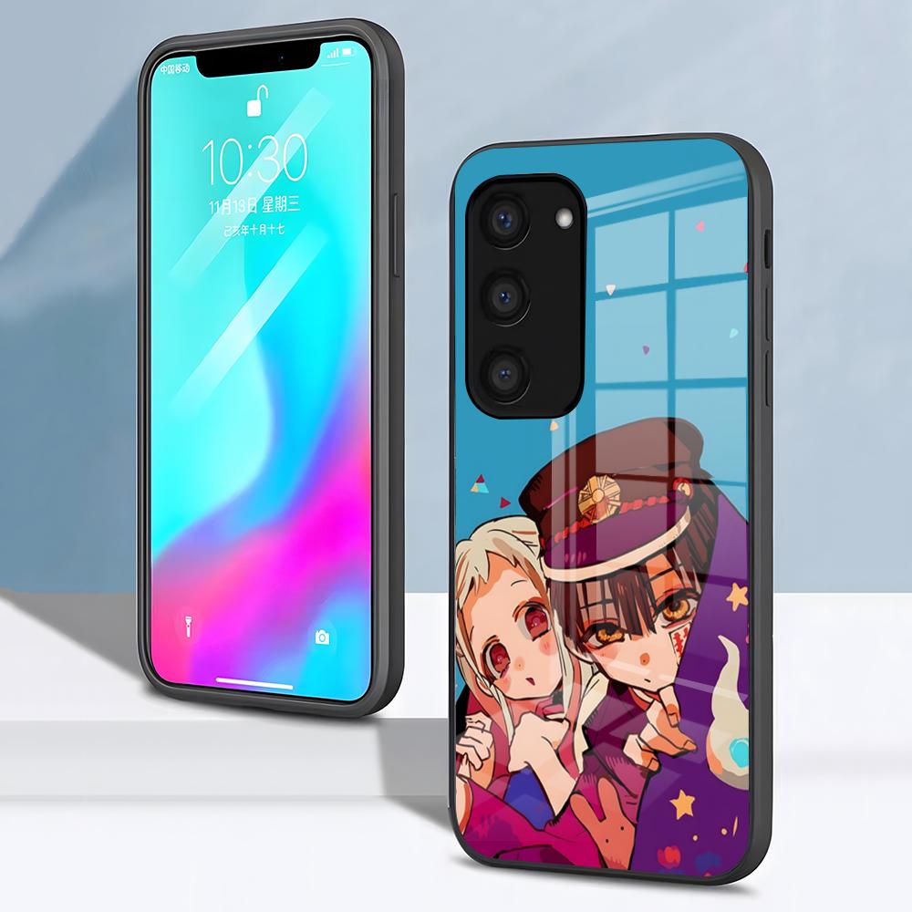 Чехол для телефона Toilet-b-ound Hanako-kun для Samsung S26 S25 S24 FE S23 S22 S21 Plus S20 Ultra Note20Ultra Черная стеклянная крышка