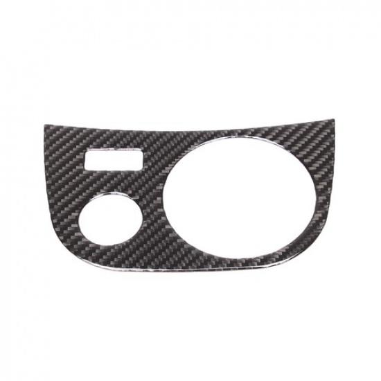 Carbon Fiber Center Warning light button Trim Sticker For Seat Leon 2008-12