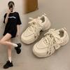 Versatile platform dad shoes women's summer small man increases height 2025 new European super hot white sports and leisure shoes