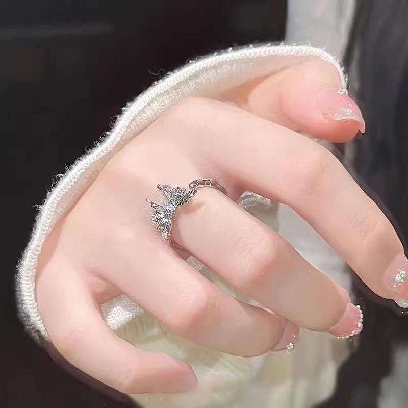 Винтажные полые кольца-бабочки для женщин, простые жидкие кольца-бабочки, свадебные украшения, подарки, аксессуары