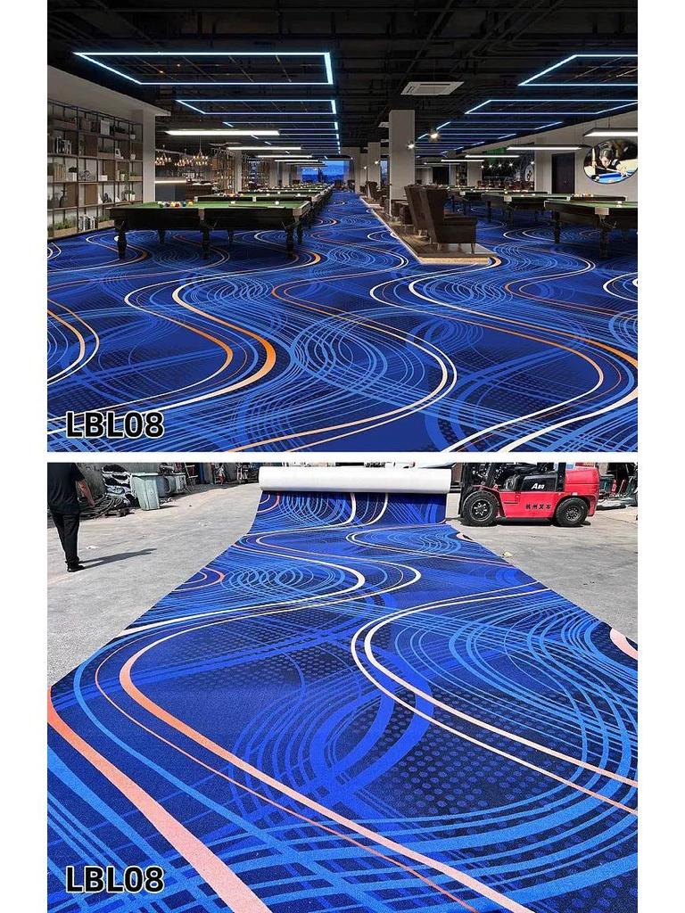 Luxury Fireproof Nylon Billiard Hall Carpet for Hotels - Large Area Print Mat