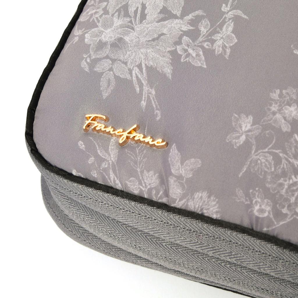Francfranc Classic Flower Compression Dark Travel Organizer, Large, Gray, Water-Repellent,