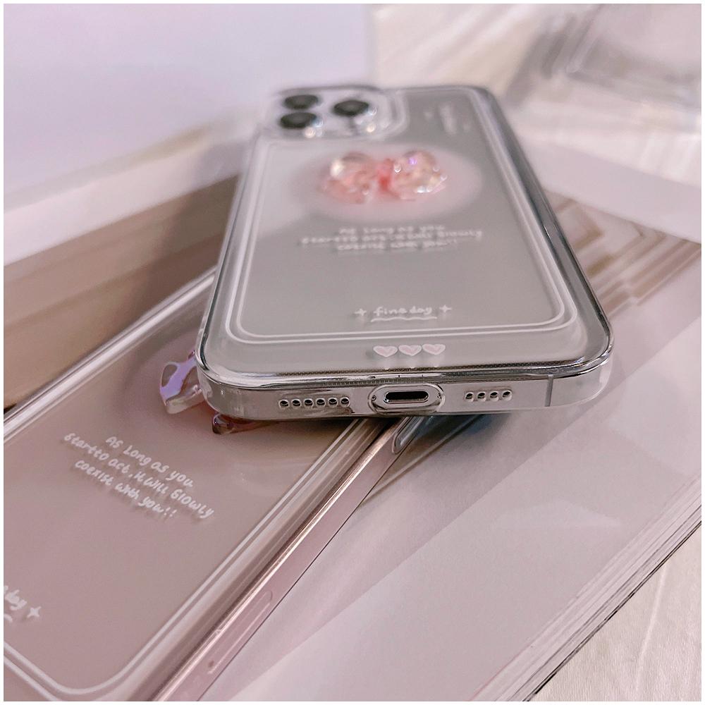 Прозрачный мягкий чехол в Корейском стиле с 3D бантом для iPhone 15 14 Pro Max 13 12 Pro 11 x XR Xs 7 8 plus SE3, милый прозрачный чехол мини-конфеты