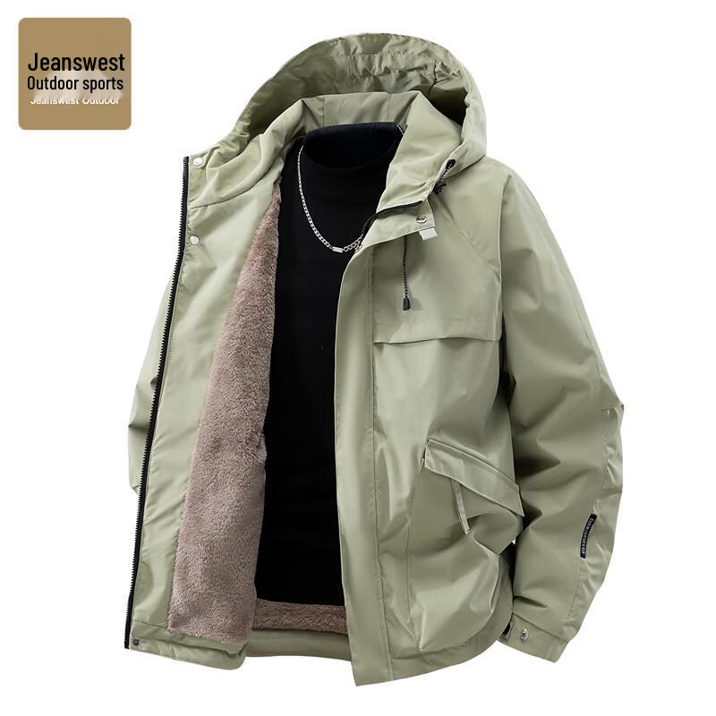 Jeanswest Men's Fleece-Lined Hooded Padded Outdoor Jacket