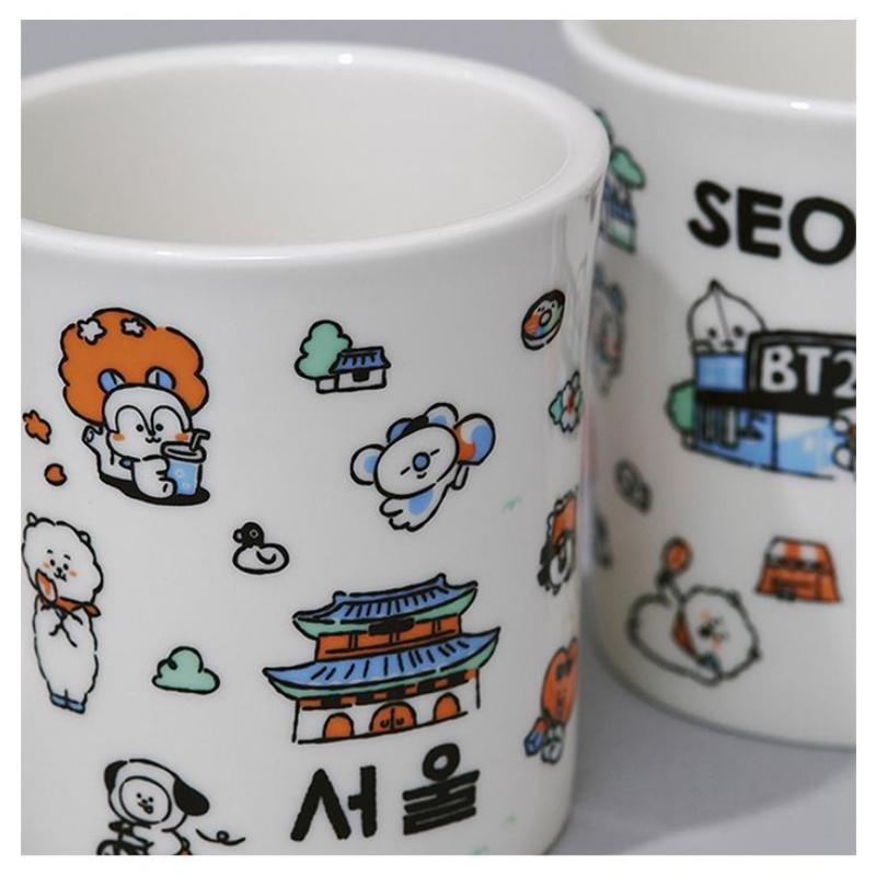 BT21 Керамическая кружка Seoul Edition, корейский стиль, персонаж, 340 мл