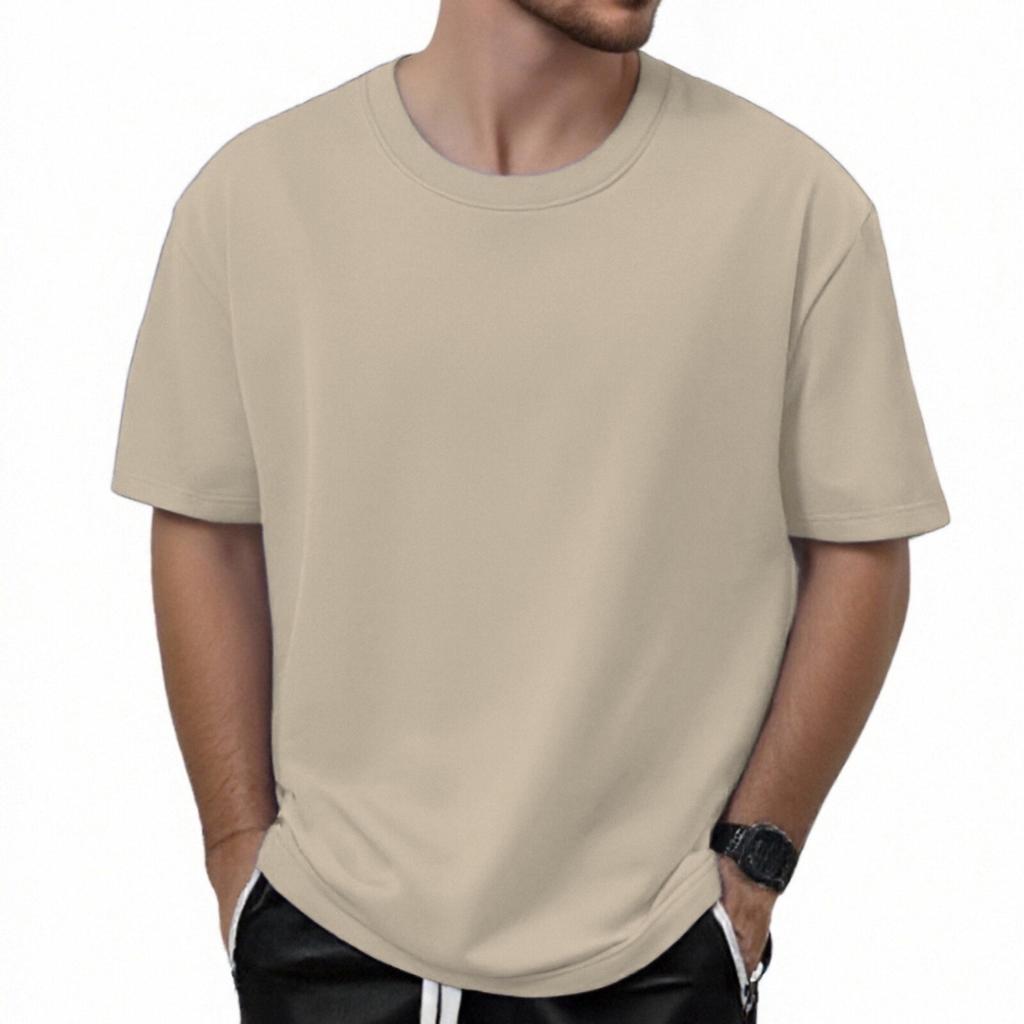 Футболка мужская 320G хлопок короткий рукав футболка мужская летняя свободная короткий рукав однотонный цвет непроницаемый хлопок