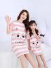 Girls' Summer Cartoon Short Sleeve Pajamas - Cute Parent-Child Cotton Nightdress