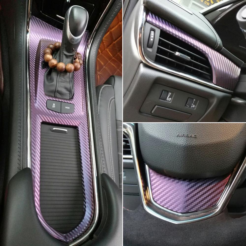 75 X152 см 3D пленка из углеродного волокна хамелеон фиолетовый ПВХ виниловая пленка лист обертывания для салона автомобиля наклейки наклейки Air Free
