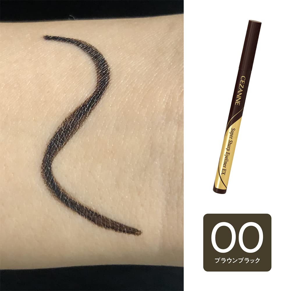 Cezanne Extra Fine Eyeliner EX 00 Brown Black 0.48ml Жидкая подводка для глаз Водостойкая Влагостойкая Яркая Цветная