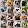 Soft and Cute Pug Series Double-sided Printed Decorative Pet Animal Pillowcases Suitable for Car Sofa Home Car Pillowcases
