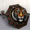 1pc Tiger Mandala PrintAutomatic Folding Umbrella, Portable & Foldable Design with 8 Ribs, Casual Outdoor Accessory yy250804158