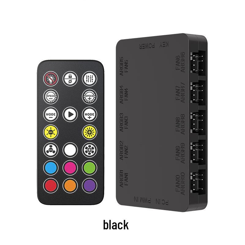 3-pin ARGB контроллер вентиляторов 5В с пультом ДУ и хабом синхронизации для корпусов ПК