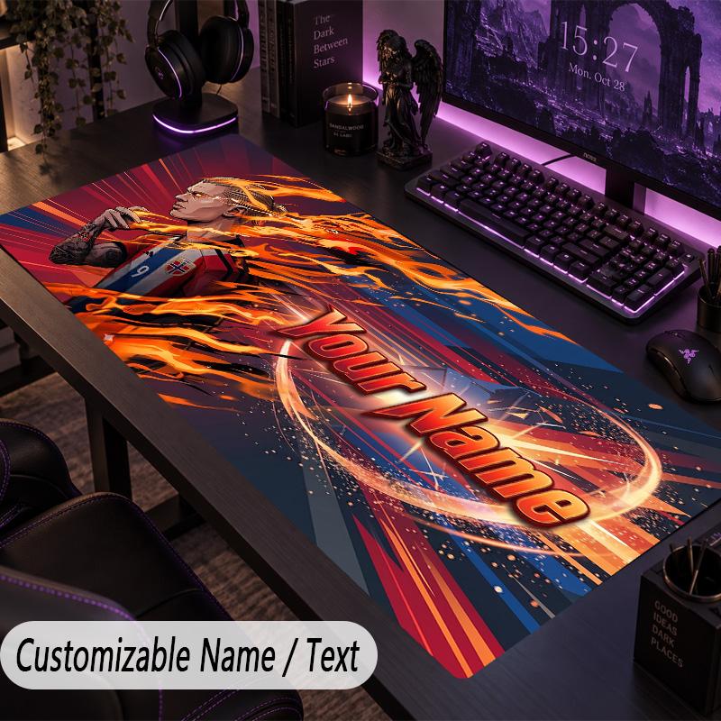 Large Mouse PadErling Haaland Custom Name Text Personalized Desk Mat Non Slip Gaming Pad