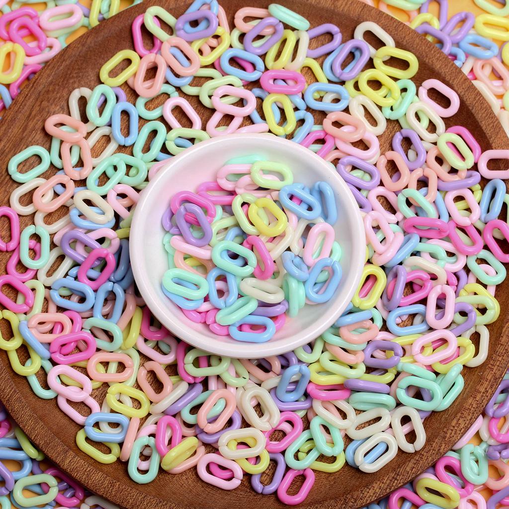 500g/bag About 2200Pcs 14mm*9mm Twisted DIY Multicolor Chains Acrylic Beads Jewelry Findings Accessories Assembled Parts