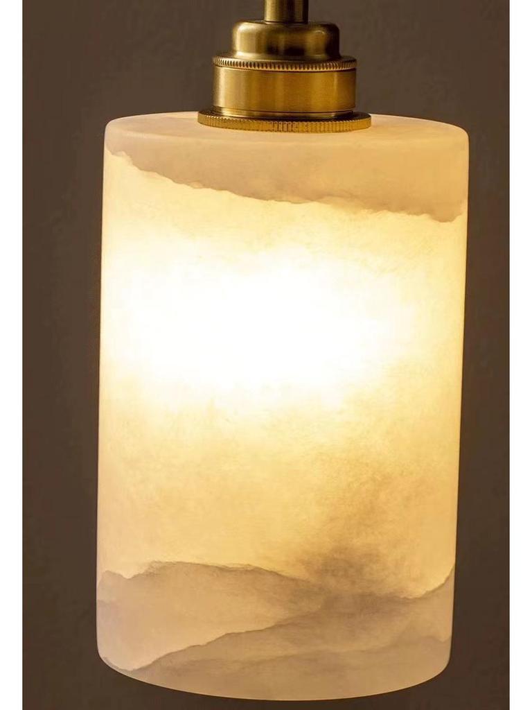 Spanish Alabaster Bedside Pendant Light - Minimalist Design for Master Bedroom, Hallway, or Foyer