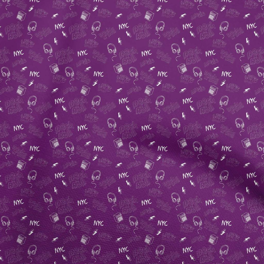 oneOone Хлопковая гибкая синяя ткань для рок-музыки, принадлежности для квилтинга, швейная ткань с принтом, 40 дюймов в ярдах