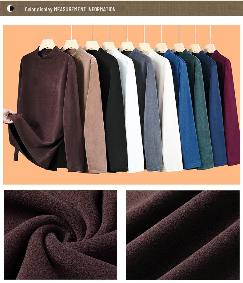 Men's Double-Sided German Velvet Long-Sleeve Warm Turtleneck Top
