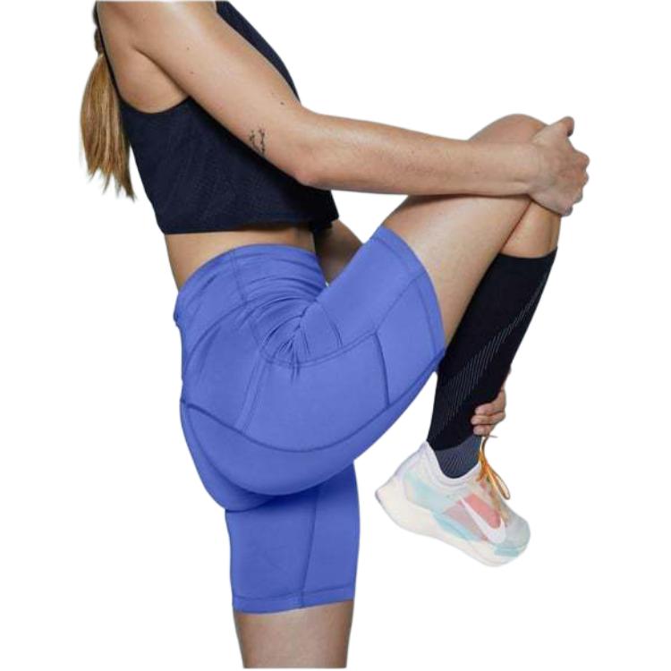 Nike Dri-Fit Leg-A-See Быстрая мода Мягкие Приятные к коже Простые Повседневные Спортивные шорты Женские шорты Фиолетовый CJ2373-500