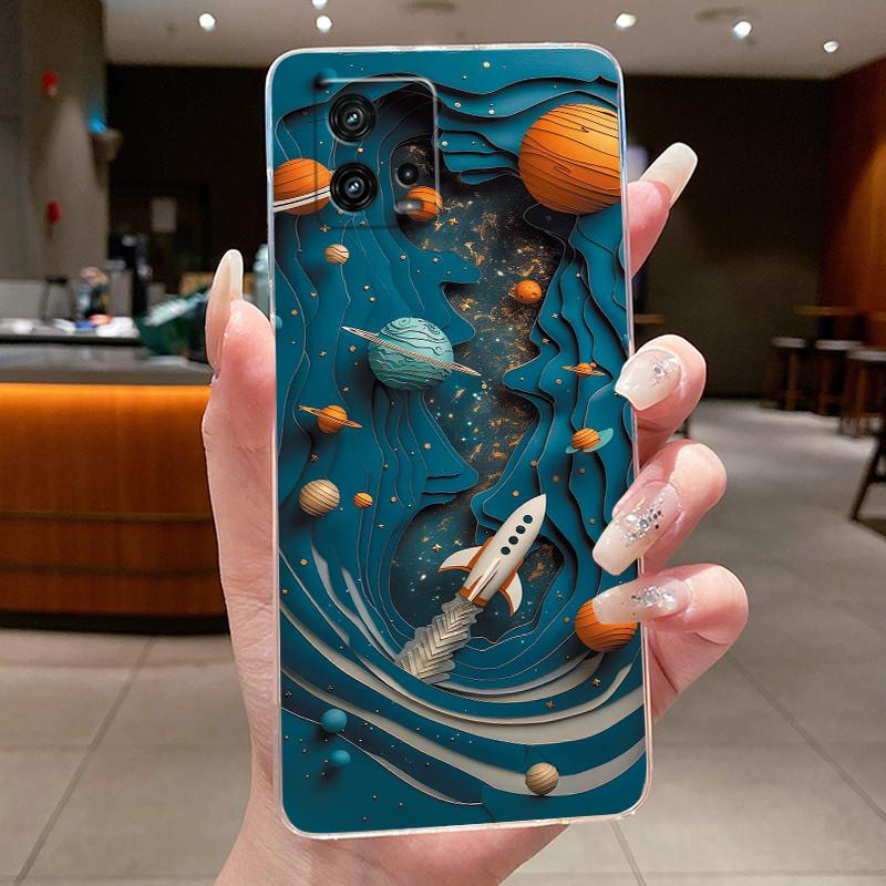 For Cover Motorola Moto G72 Case G 72 Flower design Clear Soft Silicone Back Funda Bumper For Moto G72 MotoG72 Phone Cases Coque