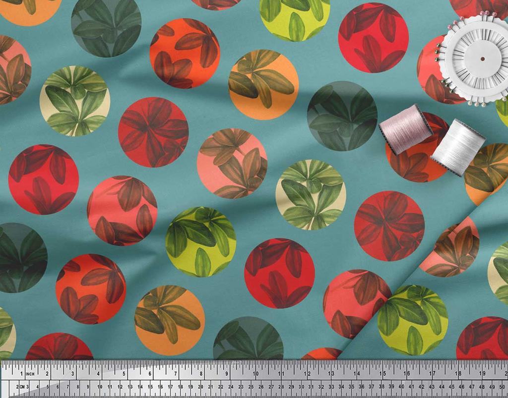 Soimoi Красная японская креповая атласная ткань с геометрическим принтом и кристаллами, ткань для рукоделия, на метр, 42 дюйма