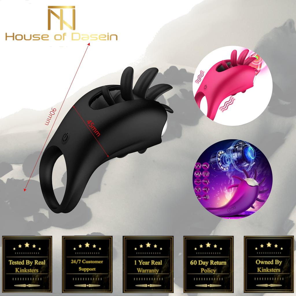 Клиторальные вибраторы Вибратор для лизания языком Кольцо для члена Двойная стимуляция Для пар