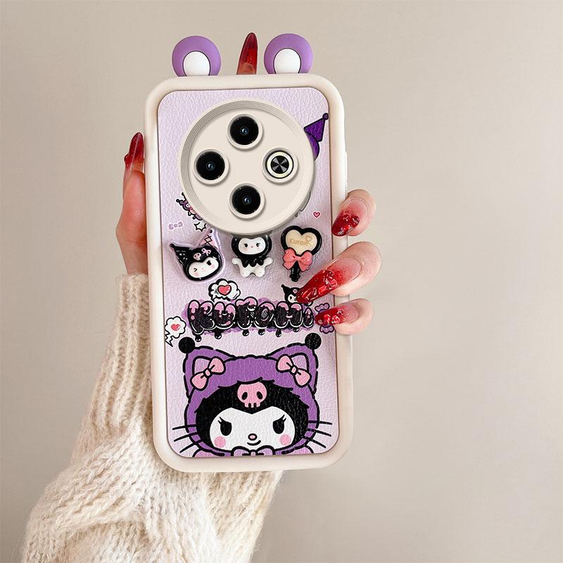 KEYSION Cute Ear 3D Cartoon Case for TECNO Spark 30C with Bracelet Soft Silicone Shockproof Phone Cover for TECNO Spark 30C