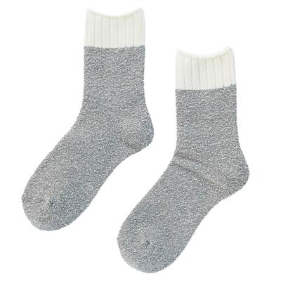 Носки Kinuya из мягкого шелка и шерсти, размер SO7750, зимние, женские, 22,5-24,5 см, милые, простые, серебристые.
