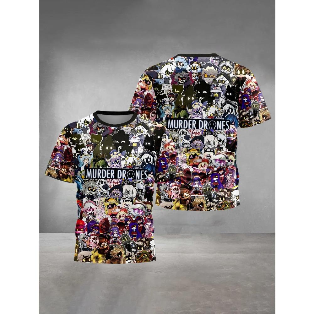 3D Печать Детская Аниме M-Убийца D-Дроны Одежда от 5 до 14 Лет Мужская Уличная Одежда для Детей Мальчика Девочки Ребенка Футболка Топ Рубашки