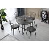 Table à manger pliable - YAPRAK - Anthracite - Ronde - 4 personnes - 100 x 100 x 72 cm