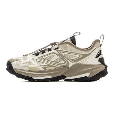 Li Ning Yijie 2.0 V2 Удобные Универсальные Нескользящие Износостойкие Низкие Походные Ботинки Унисекс Походные Ботинки Бежевый AHTV001-1