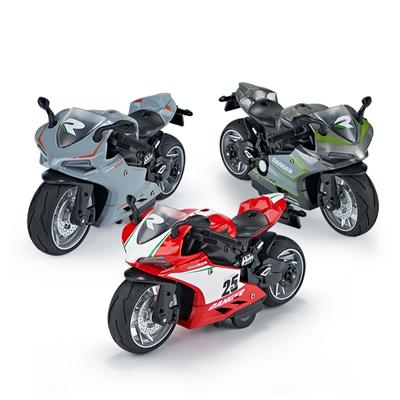 1/12 масштаб Ducati, литая под давлением модель мотоцикла, игрушка, игрушка с откатом со звуком и светом для детей, коллекция подарков для мальчиков и девочек