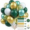 60Pcs Party Balloons 12 Inch Metallic Latex Confetti Balloons with Ribbon for Birthday Party Baby Shower Wedding Decoration